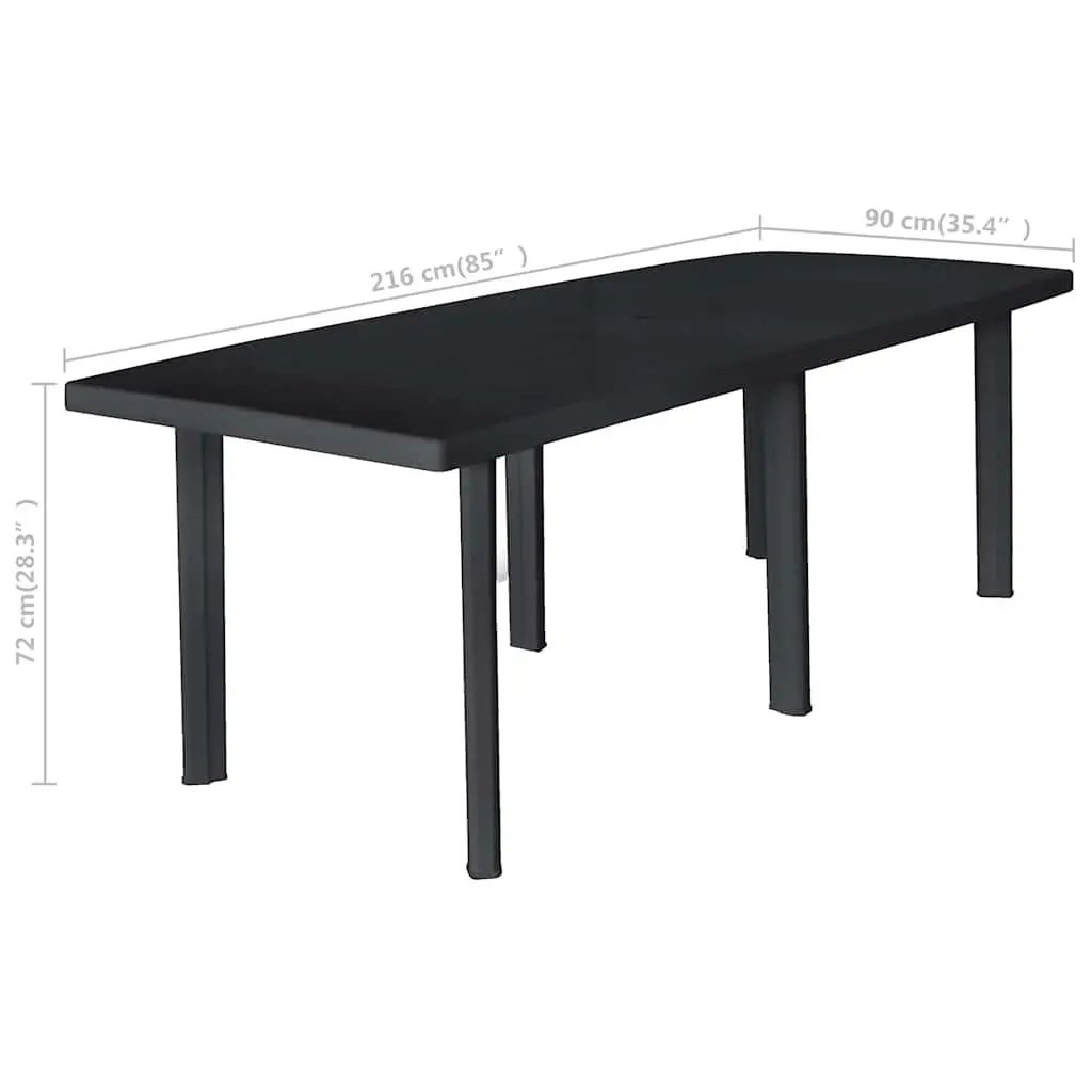 Weather-Resistant Garden Table in Anthracite