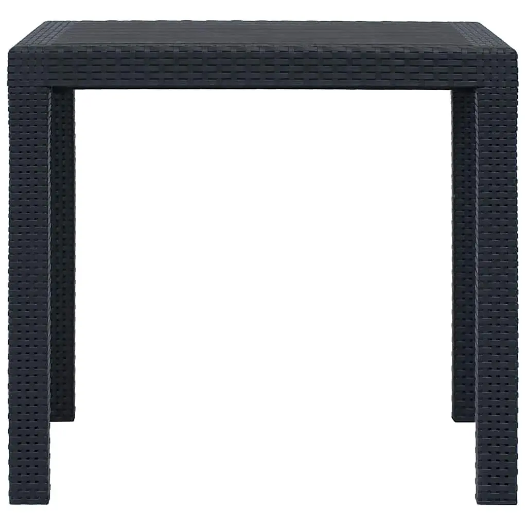 Garden Table Outdoor Dining 79 x 79 x 72 cm Anthracite Rattan Look Lightweight