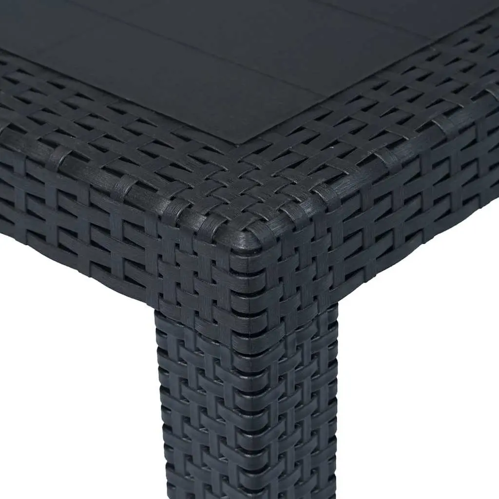 Garden Table Outdoor Dining 79 x 79 x 72 cm Anthracite Rattan Look Lightweight