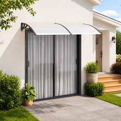 Reliable Black Door Canopy 200x100cm for Weather Protection