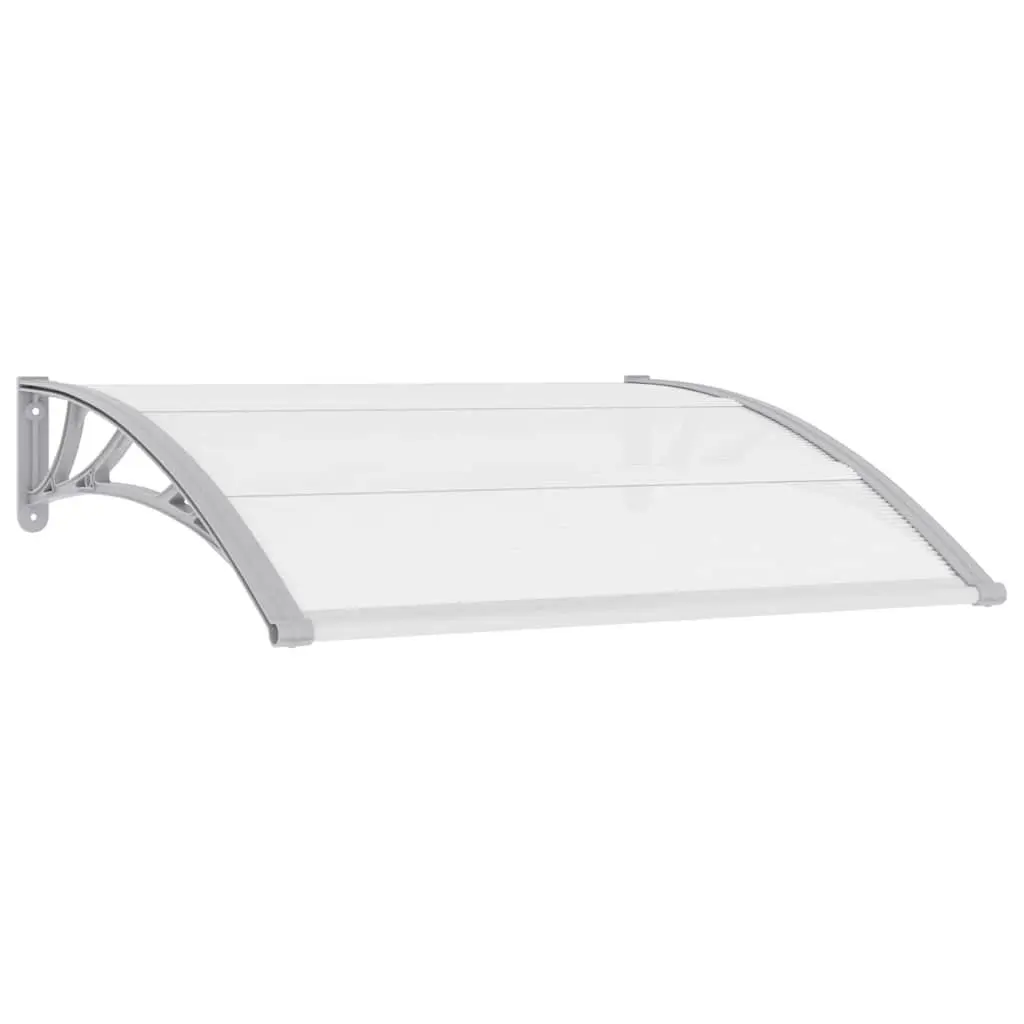 Grey Polycarbonate Door Canopy Weather Protection Awning 120x100cm Outdoor Shelter