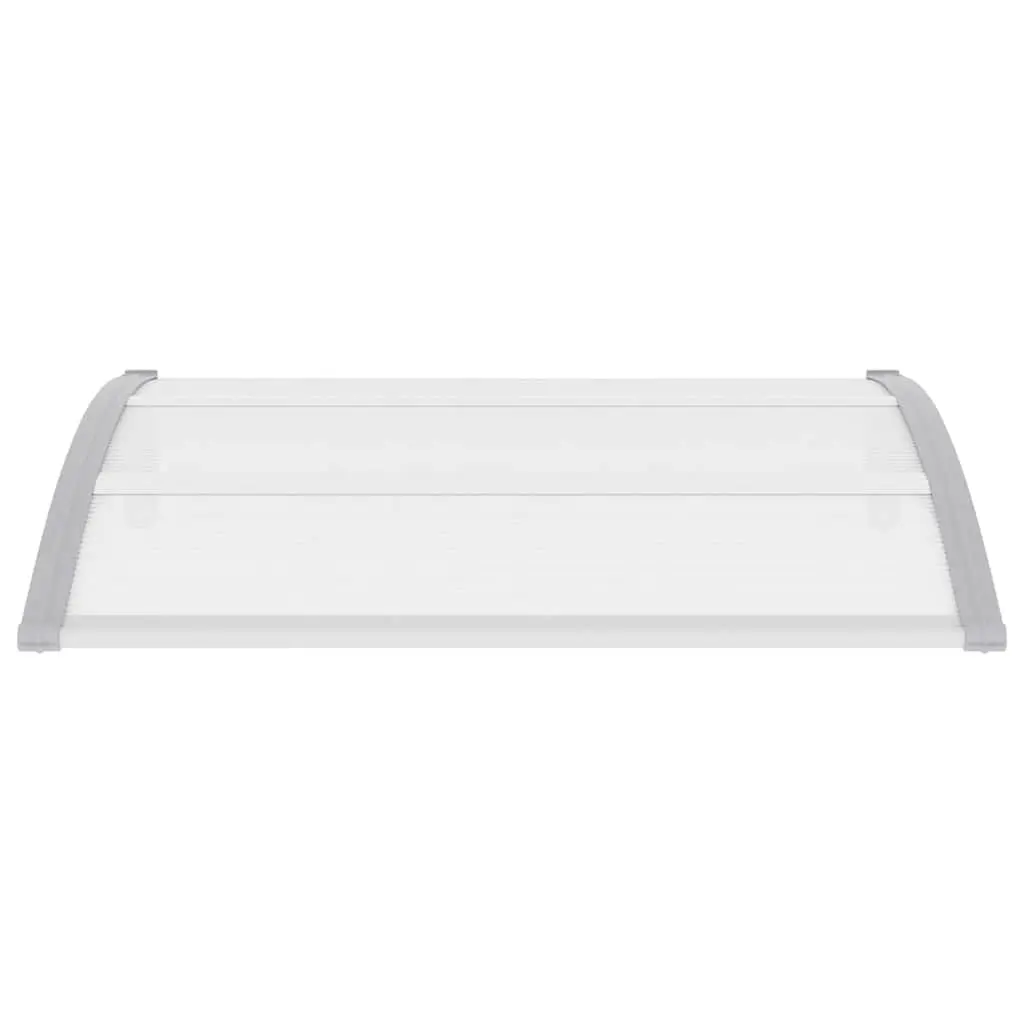 Grey Polycarbonate Door Canopy Weather Protection Awning 120x100cm Outdoor Shelter