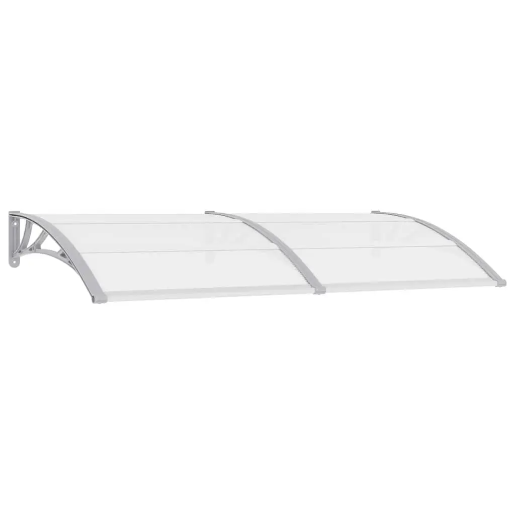 Grey Polycarbonate Door Canopy Outdoor Awning Window Shelter 200x100cm