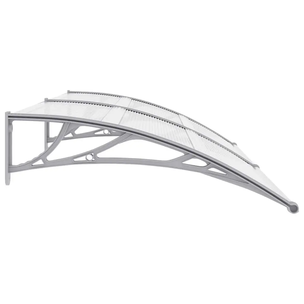 Grey Polycarbonate Door Canopy Outdoor Awning Window Shelter 200x100cm