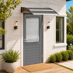 Reliable Black Door Canopy 120x100cm, Durable and Easy to Use