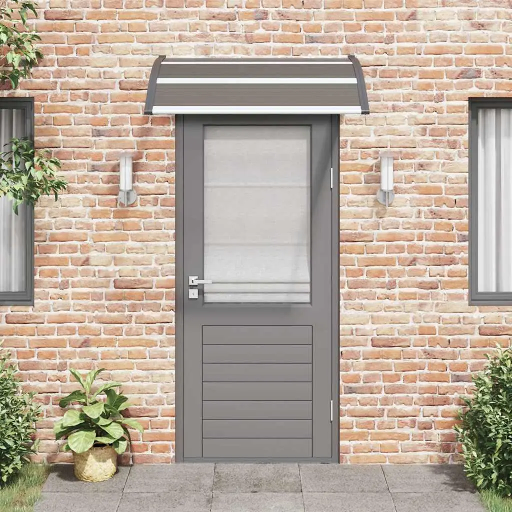 Door Canopy Black 120x100cm Outdoor Window Awning Polycarbonate Shelter