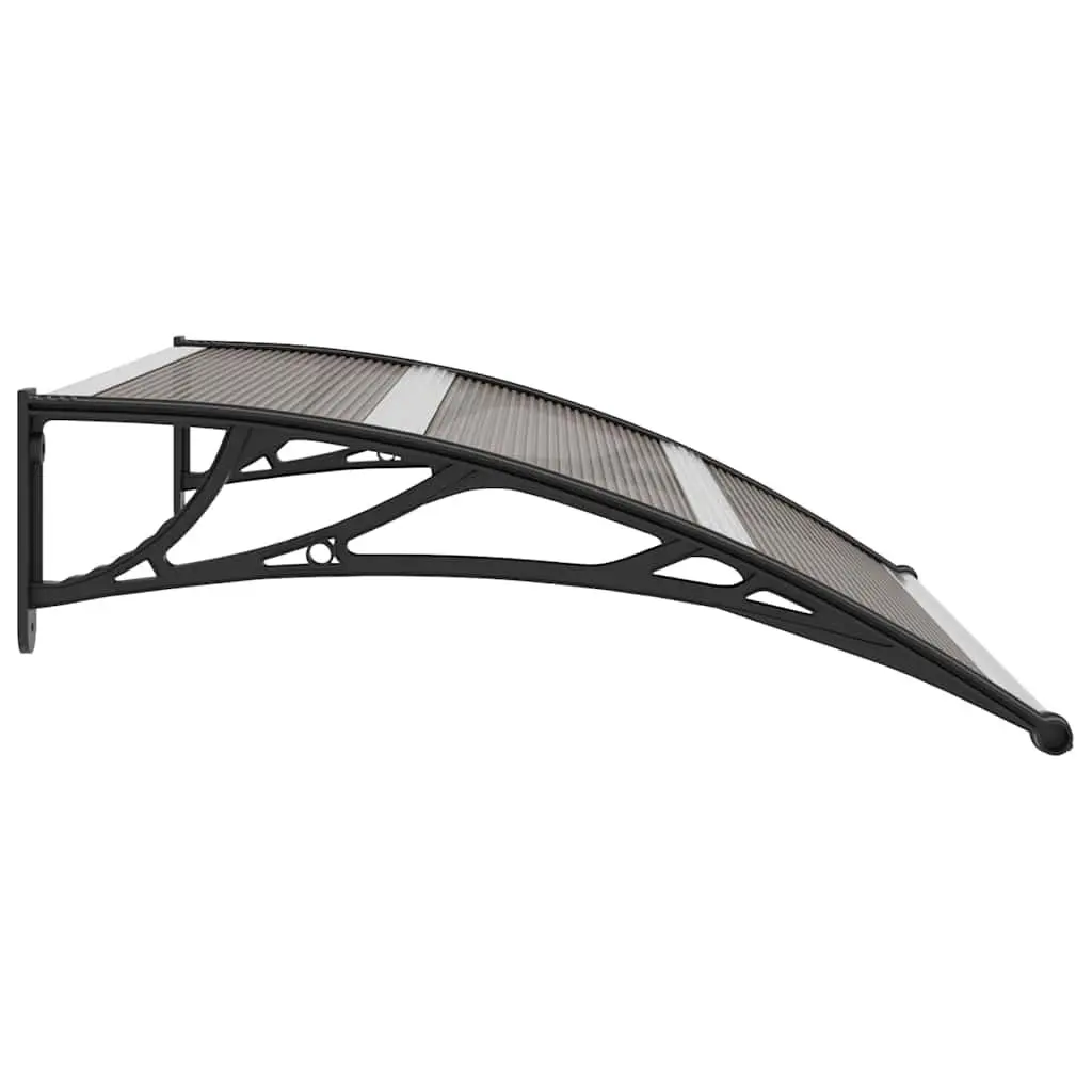Door Canopy Black 120x100cm Outdoor Window Awning Polycarbonate Shelter