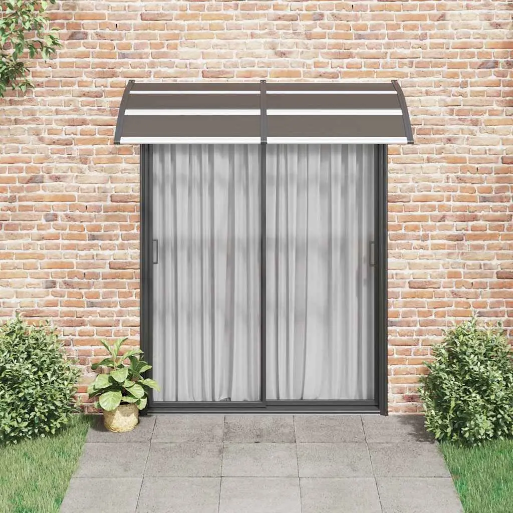 Door Canopy Weather Protection 200x100cm Black Polycarbonate Awning