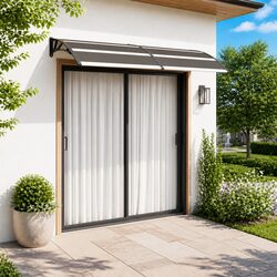 Reliable Black 240x100cm Door Canopy Awning