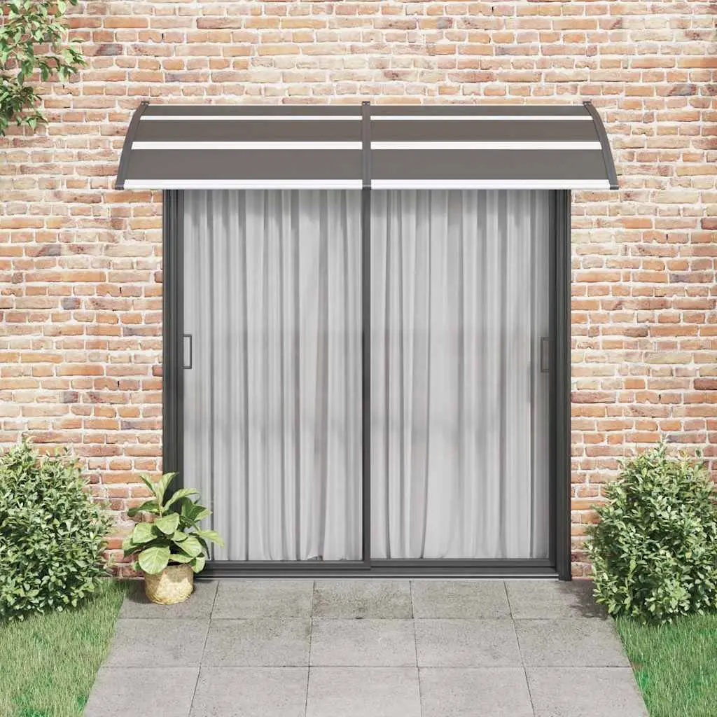 Door Canopy Awning Porch Shelter 240x100cm Black Polycarbonate