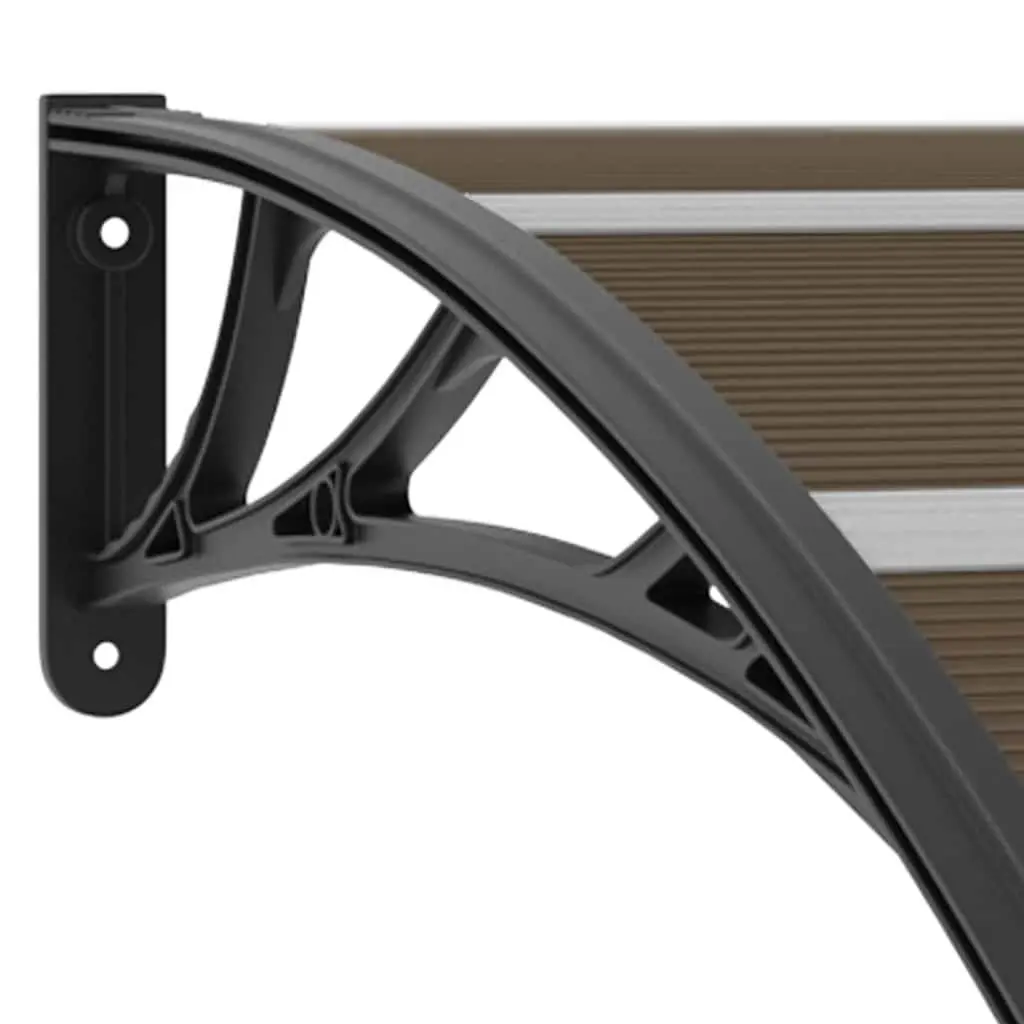 Door Canopy Awning Porch Shelter 240x100cm Black Polycarbonate