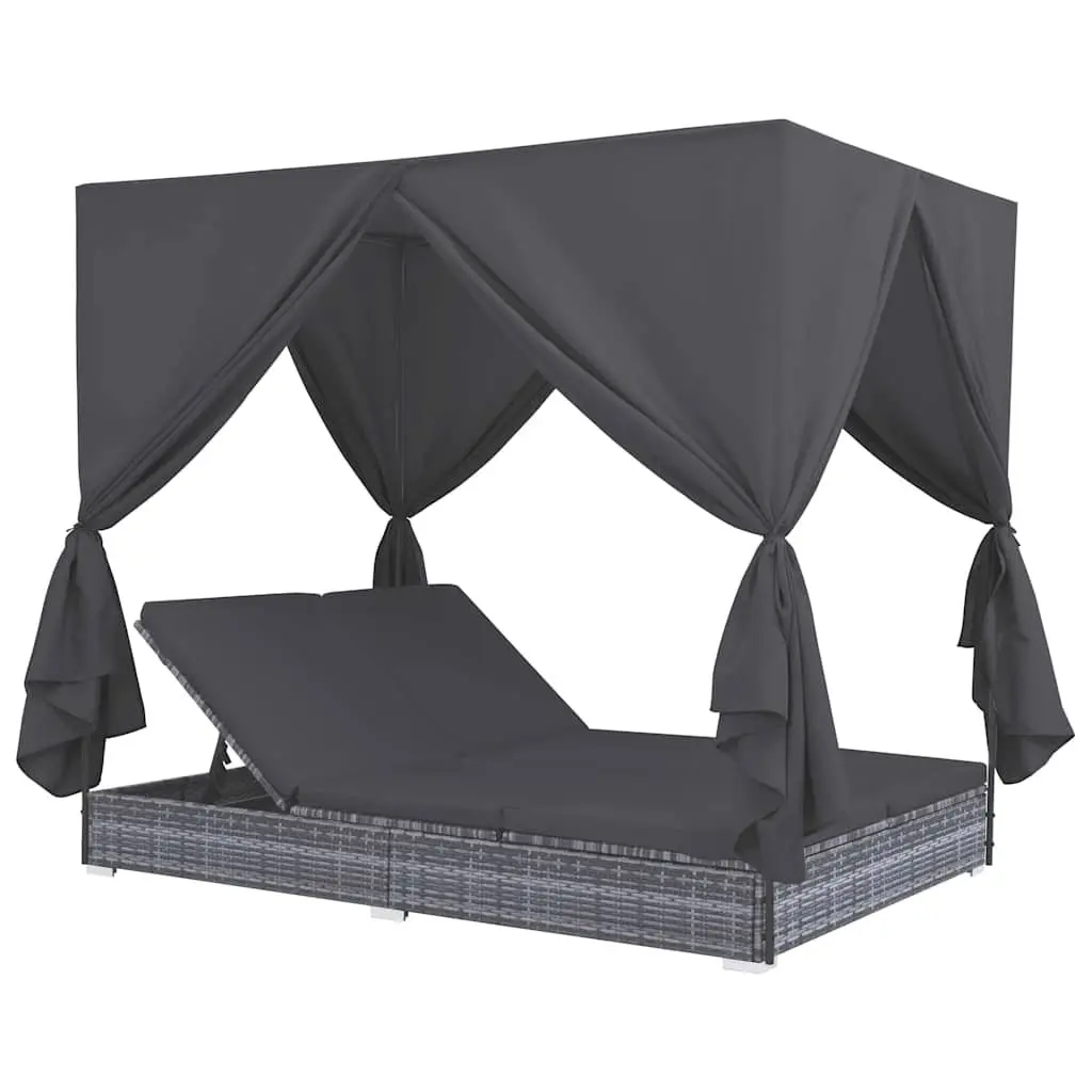 Outdoor Lounge Bed for Two with Shade