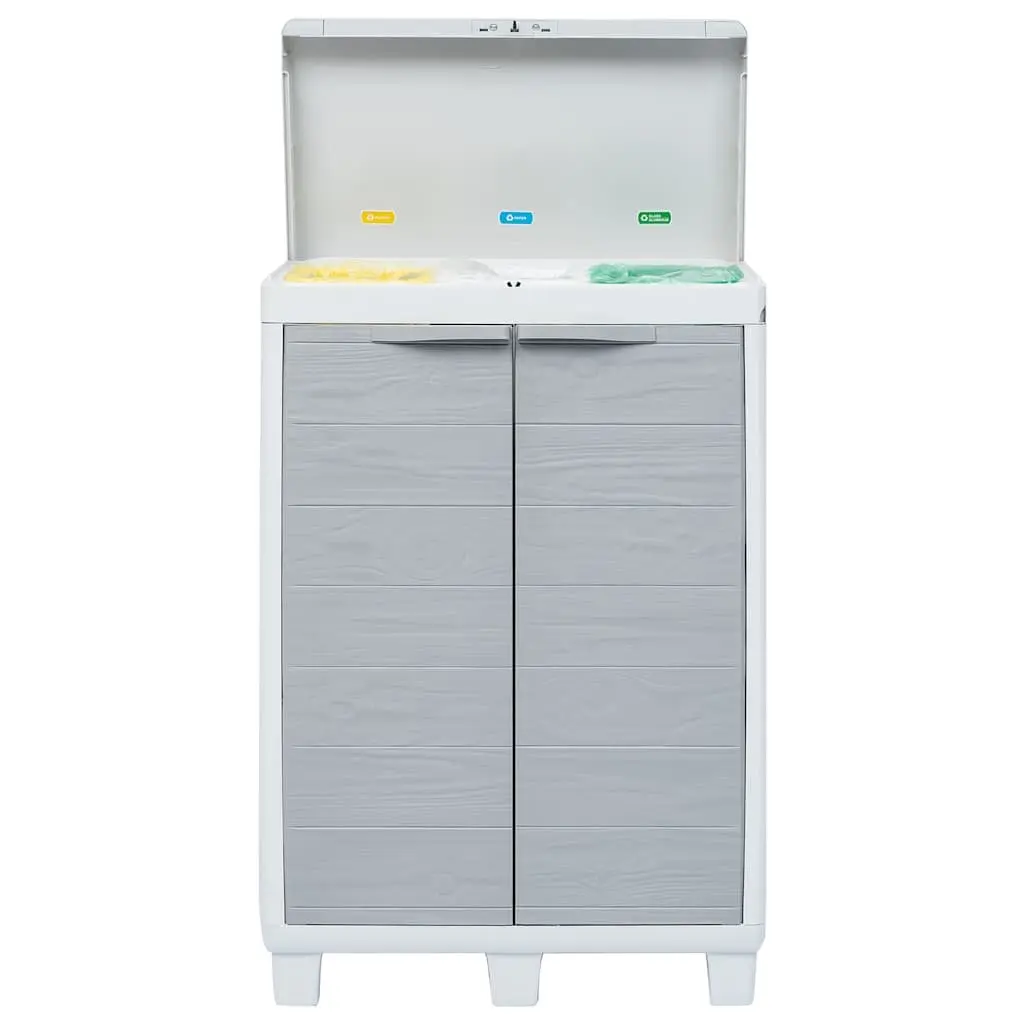 Garden Dustbin Outdoor Recycling Waste Bin 65x38x102cm Light Grey