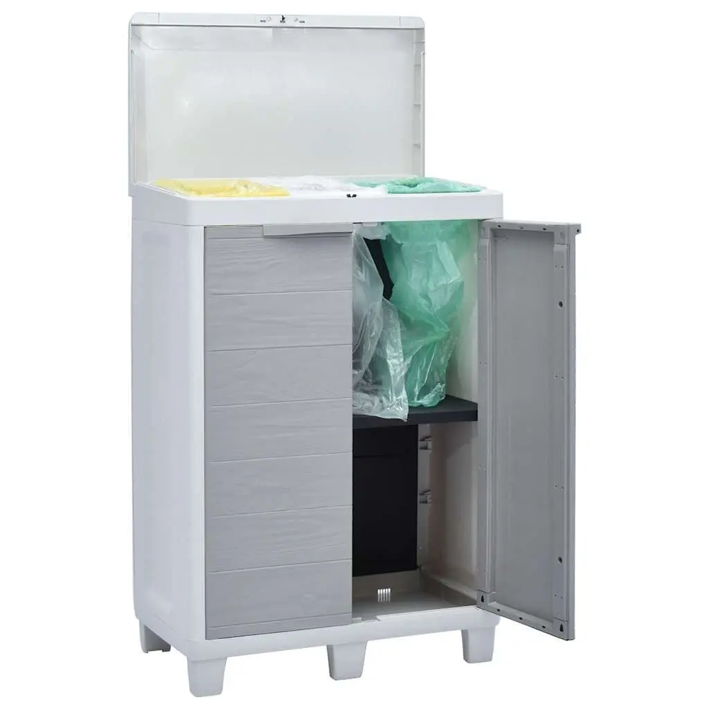 Garden Dustbin Outdoor Recycling Waste Bin 65x38x102cm Light Grey
