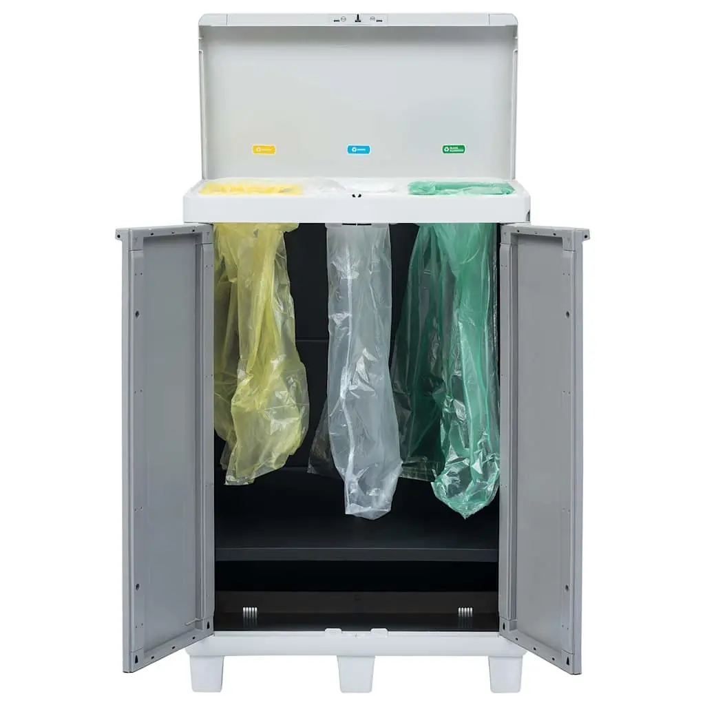 Garden Dustbin Outdoor Recycling Waste Bin 65x38x102cm Light Grey