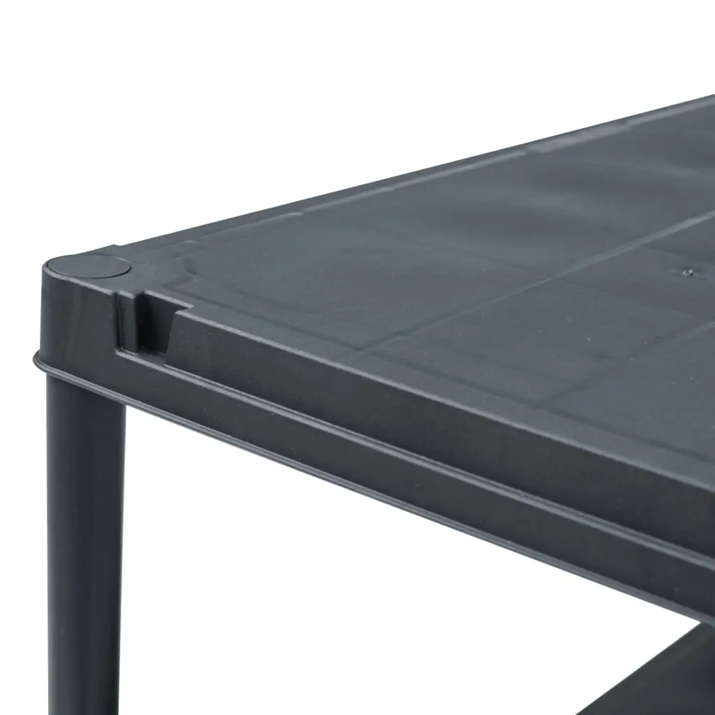 Industrial Storage Shelf Rack Heavy Duty 60x30x138cm Black Plastic