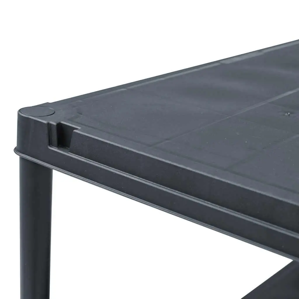 Plastic Shelving Unit Storage Rack 60x30x180cm Black for Home and Industrial Use