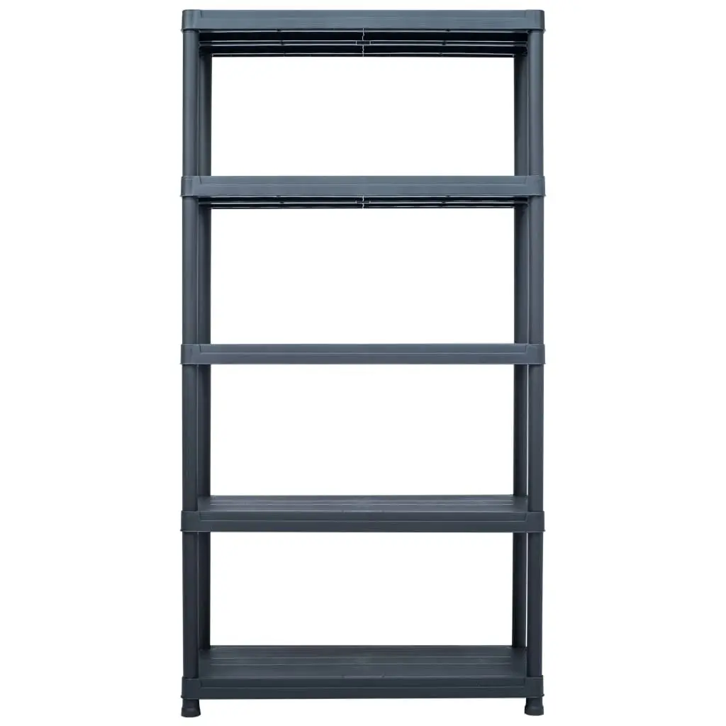 Plastic Storage Shelf Rack Black 80x40x180cm 250kg Capacity