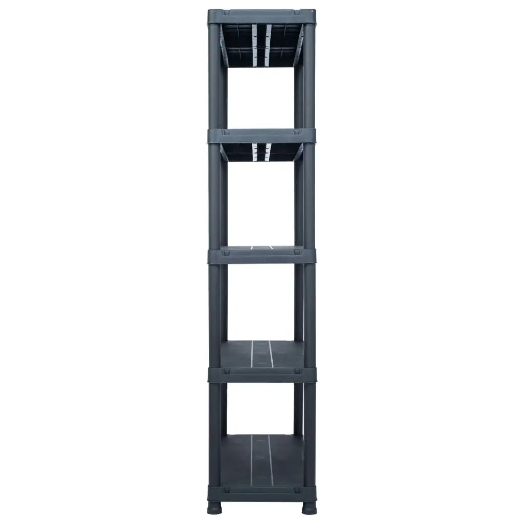 Plastic Storage Shelf Rack Black 80x40x180cm 250kg Capacity