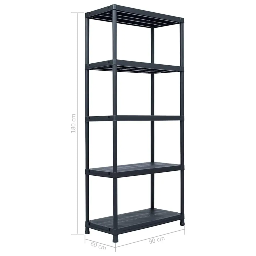 Heavy Duty Plastic Shelf 90x60x180cm