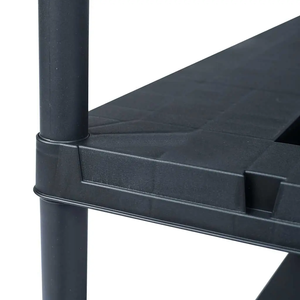 Plastic Storage Shelving Unit Black 90x40x138cm Durable for Organizing Home Business Warehouse