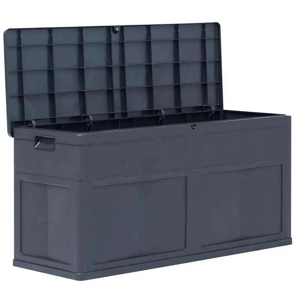 Outdoor Storage Box 320L Black Garden Tool Cushion Storage