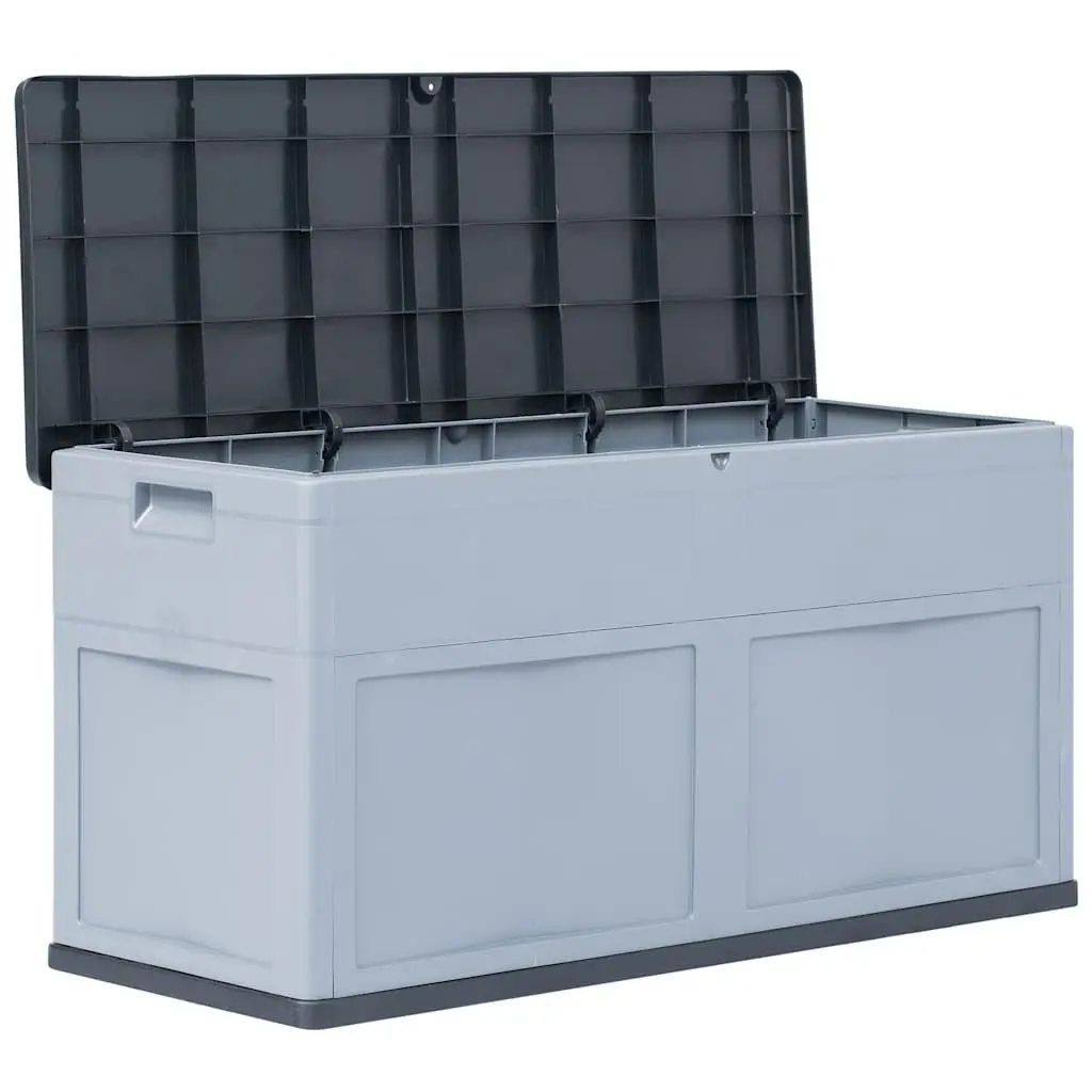 Garden Storage Box 320L Outdoor Weatherproof Plastic Deck Patio Organizer Grey