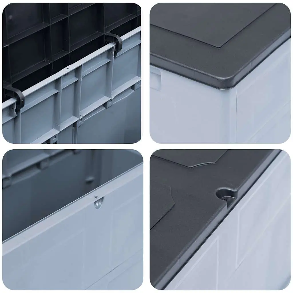 Garden Storage Box 320L Outdoor Weatherproof Plastic Deck Patio Organizer Grey