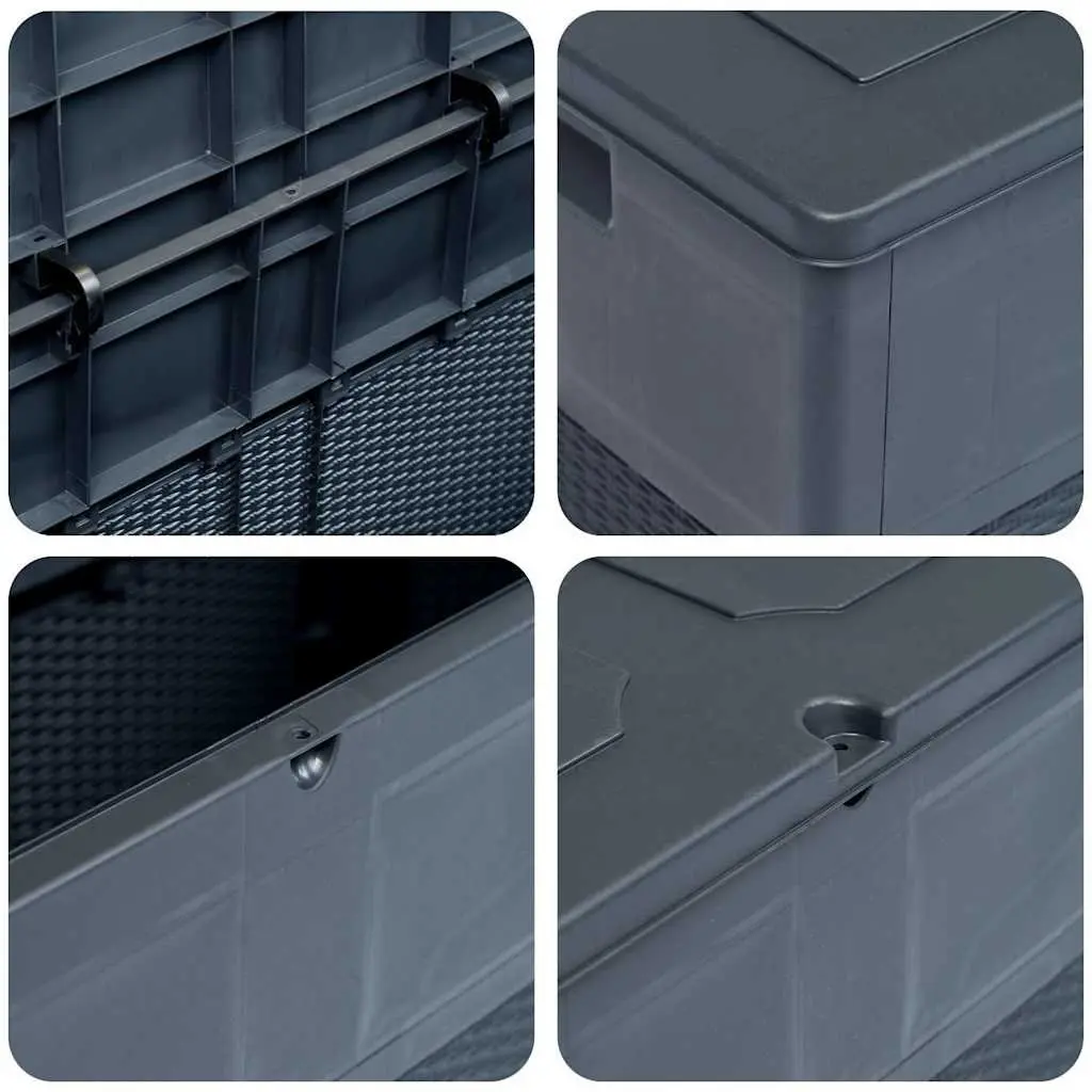 Storage Box 320L Outdoor Garden Patio Anthracite Weather Resistant Durable