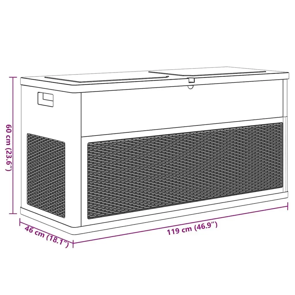 Storage Box 320L Outdoor Garden Patio Anthracite Weather Resistant Durable