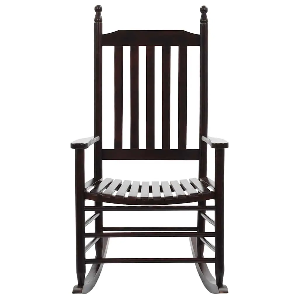 Wooden Rocking Chair Indoor Outdoor Patio Solid Hardwood Brown