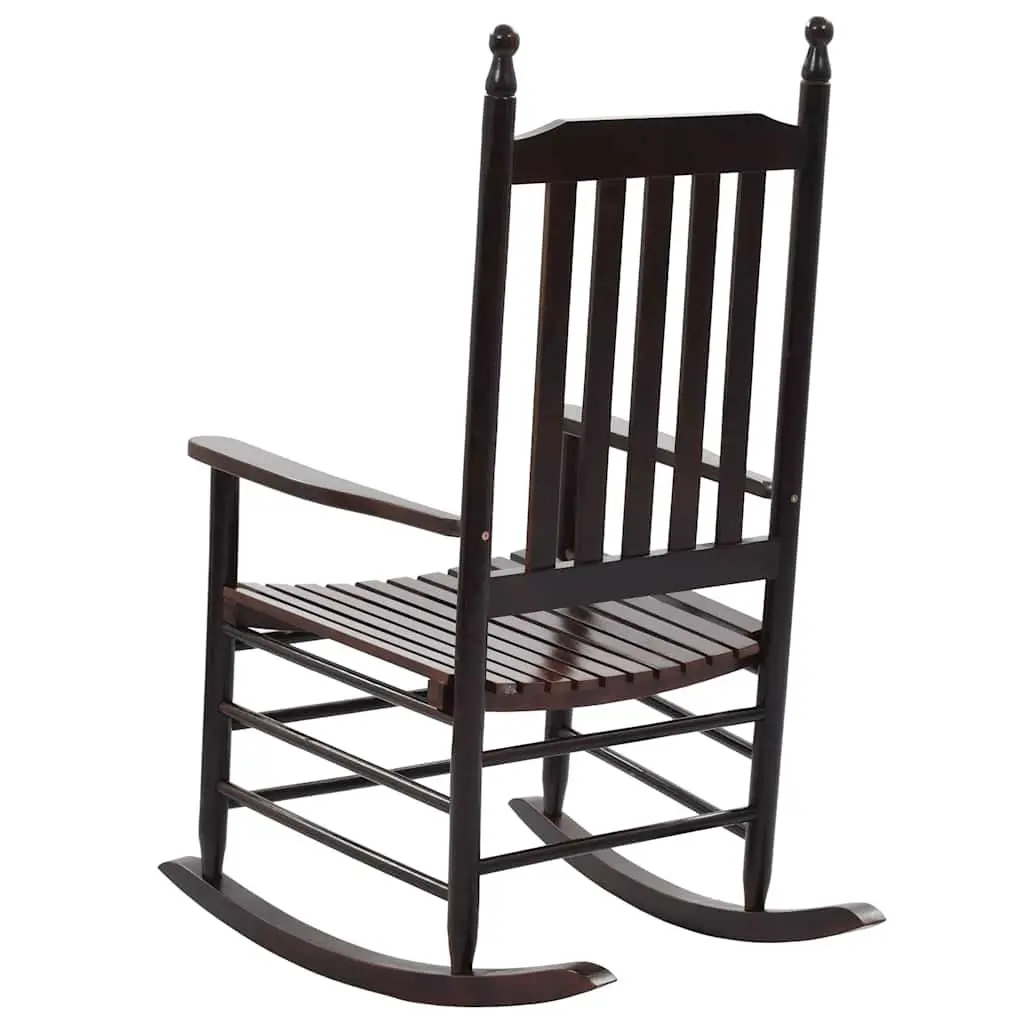 Wooden Rocking Chair Indoor Outdoor Patio Solid Hardwood Brown
