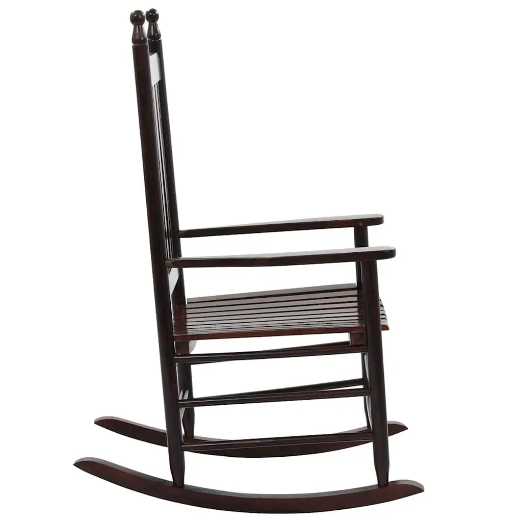 Wooden Rocking Chair Indoor Outdoor Patio Solid Hardwood Brown