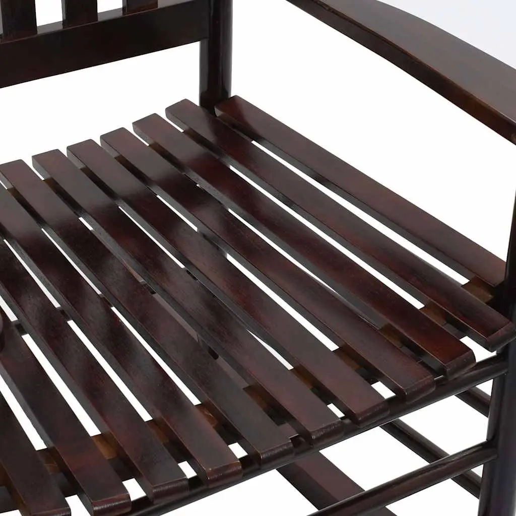 Wooden Rocking Chair Indoor Outdoor Patio Solid Hardwood Brown
