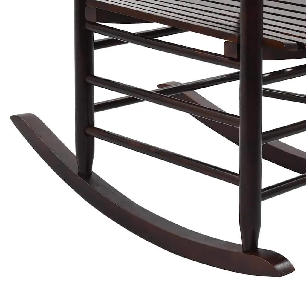 Wooden Rocking Chair Indoor Outdoor Patio Solid Hardwood Brown