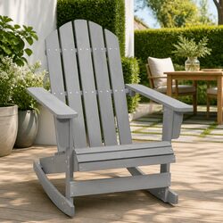Warm and Practical Grey Rocking Chair for Outdoors