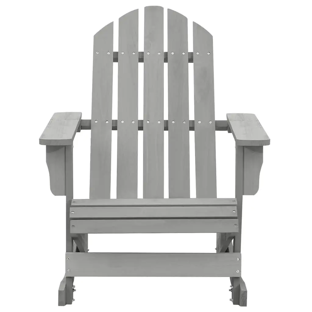 Garden Rocking Chair Outdoor Patio Armchair Grey Solid Hardwood