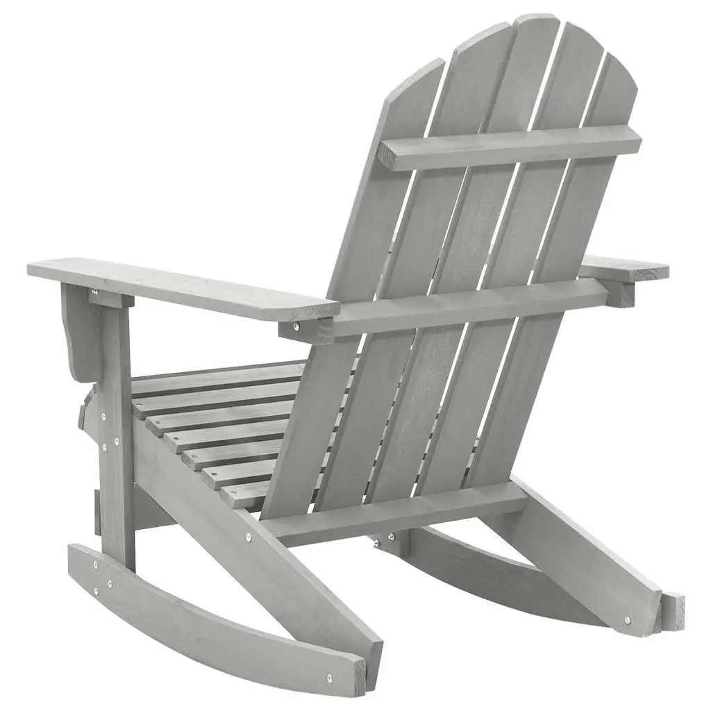 Garden Rocking Chair Outdoor Patio Armchair Grey Solid Hardwood