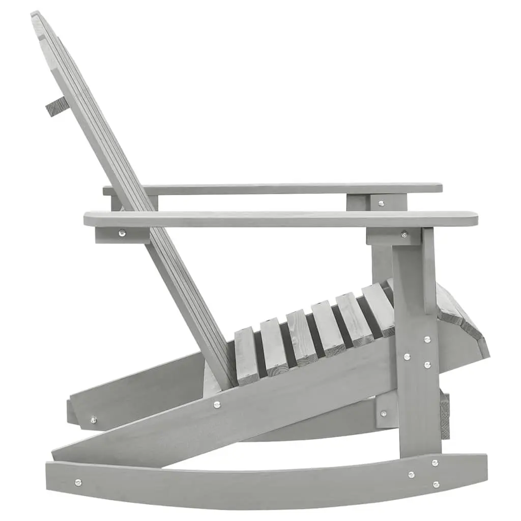 Garden Rocking Chair Outdoor Patio Armchair Grey Solid Hardwood