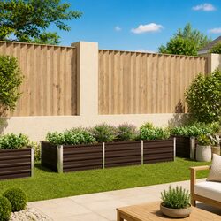 Versatile Brown Metal Planter Box for Gardening