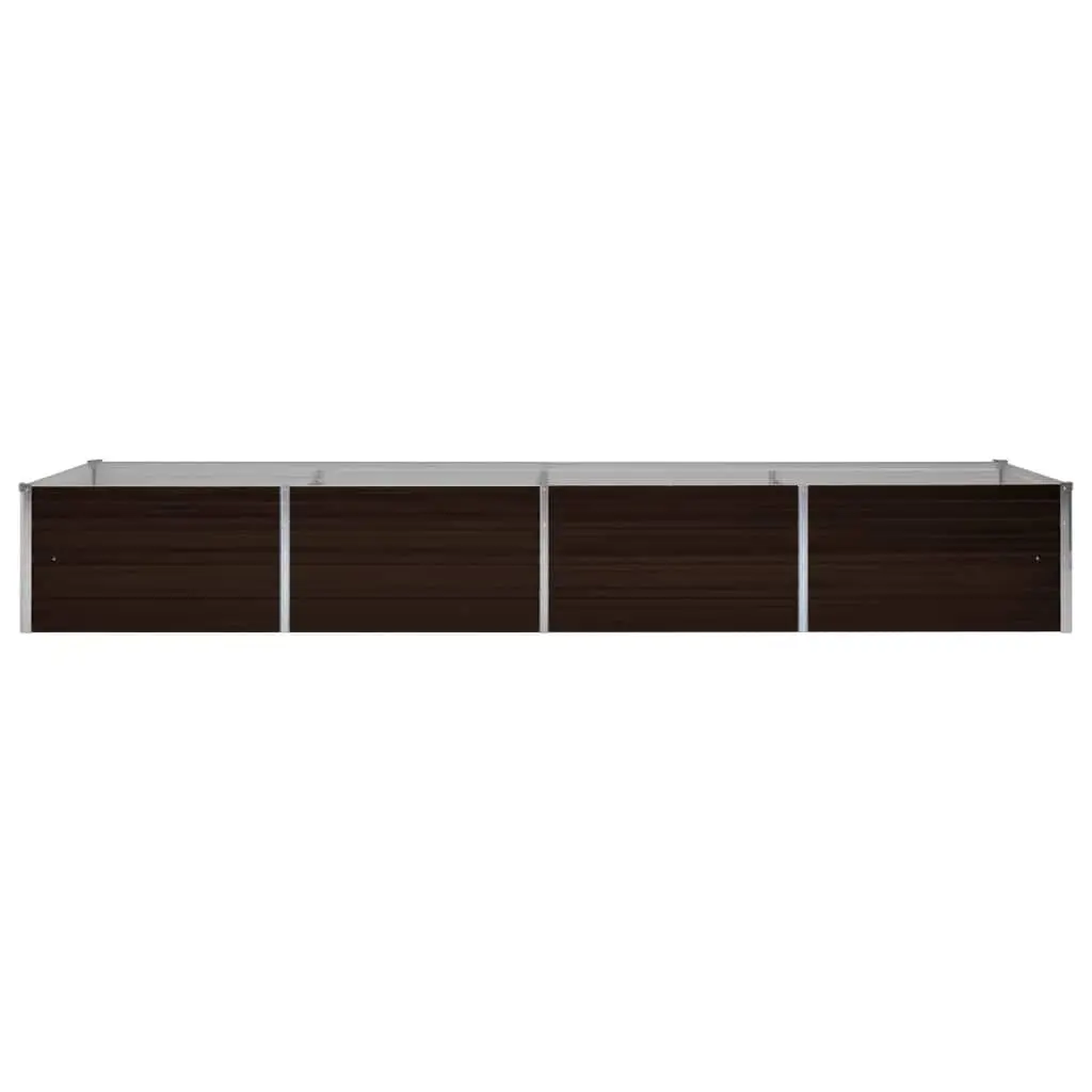 Raised Garden Bed Brown Galvanised Steel Planter 320x80x45cm for Vegetables Flowers