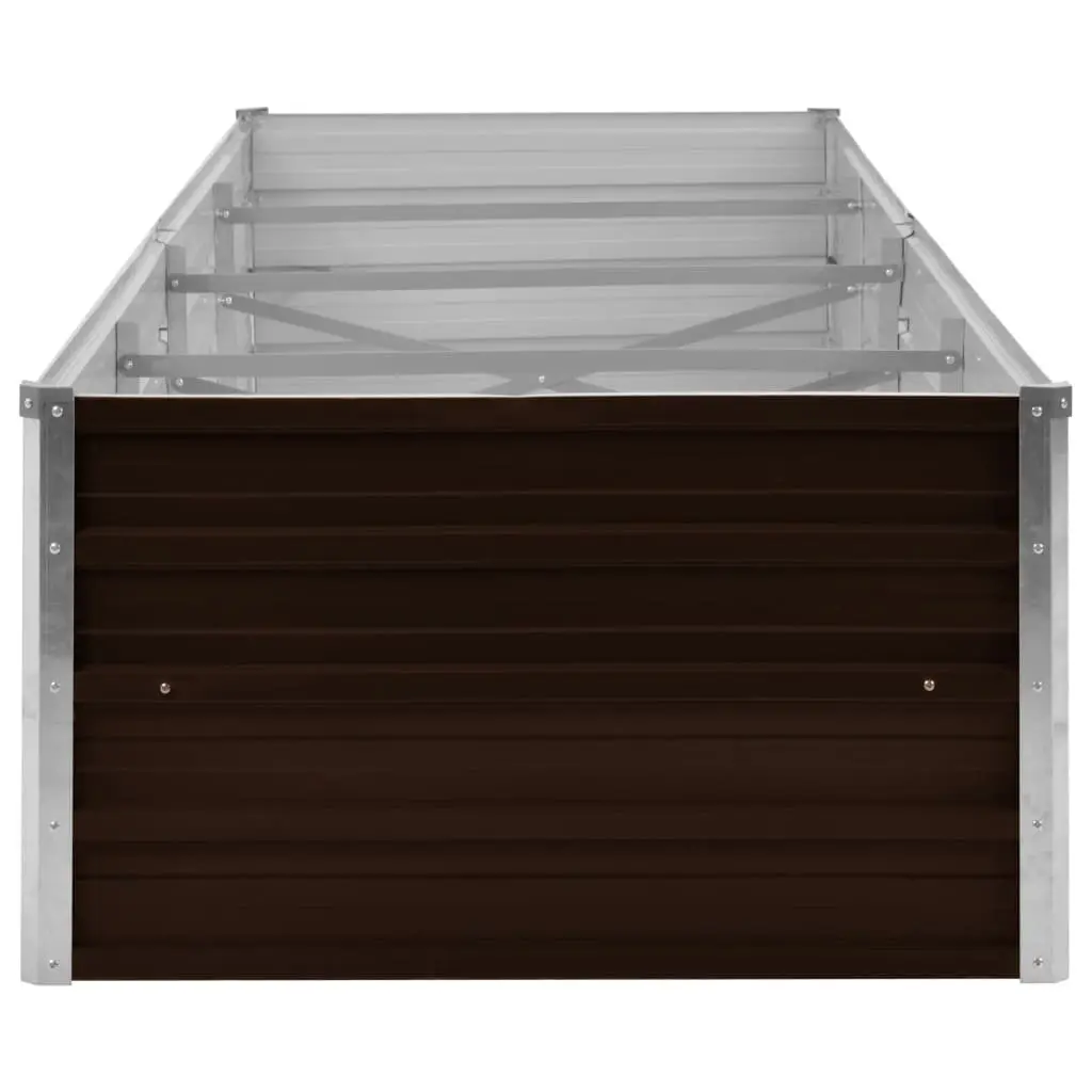 Raised Garden Bed Brown Galvanised Steel Planter 320x80x45cm for Vegetables Flowers