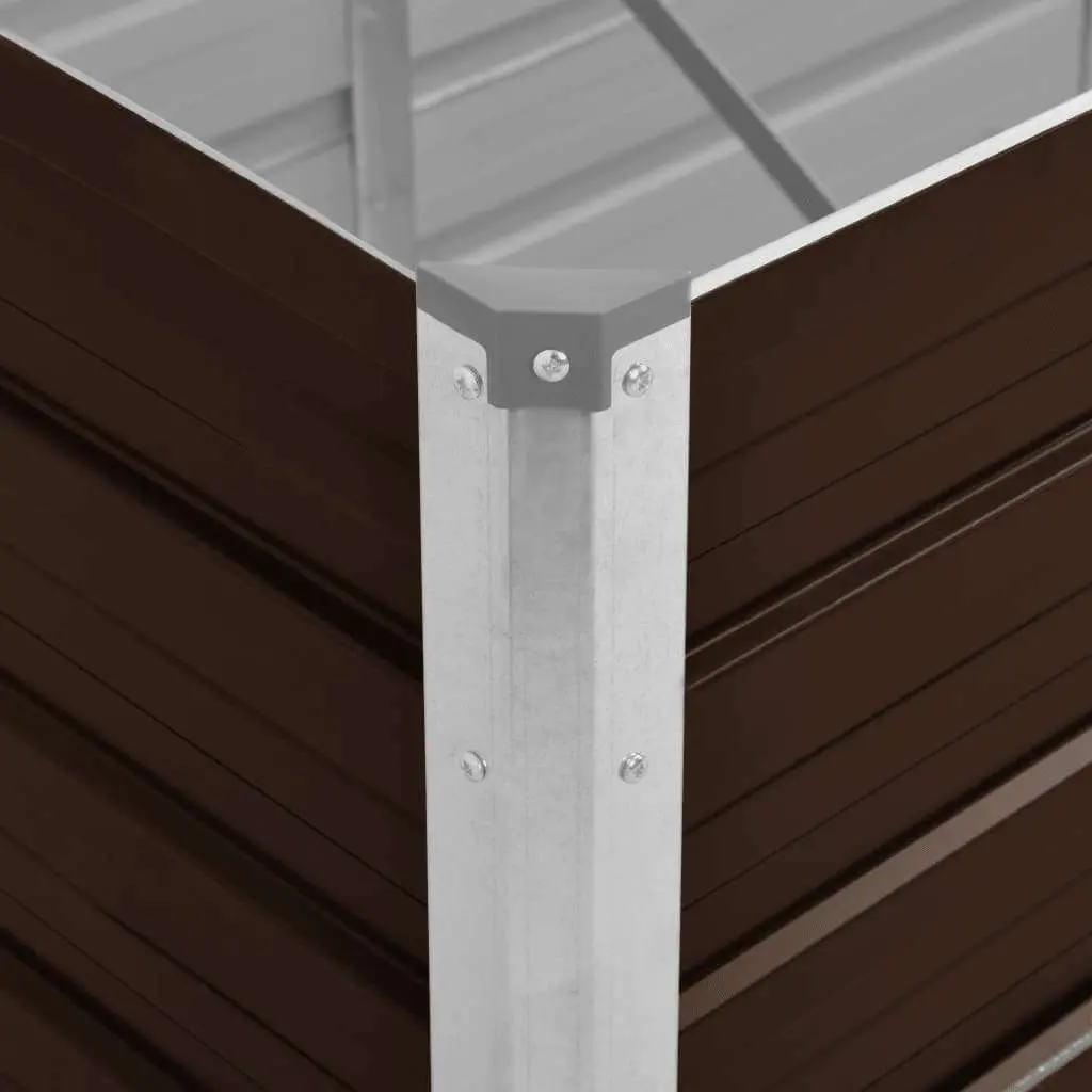 Raised Garden Bed Brown Galvanised Steel Planter 320x80x45cm for Vegetables Flowers