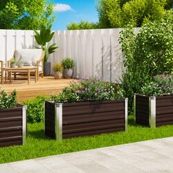 Garden Raised Bed Planter 100x40x45cm Outdoor Vegetable Flower Herb Galvanised
