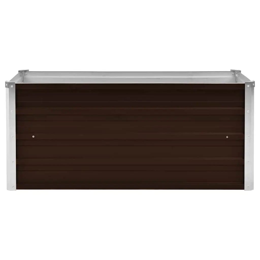 Garden Raised Bed Planter 100x40x45cm Outdoor Vegetable Flower Herb Brown Galvanised Steel