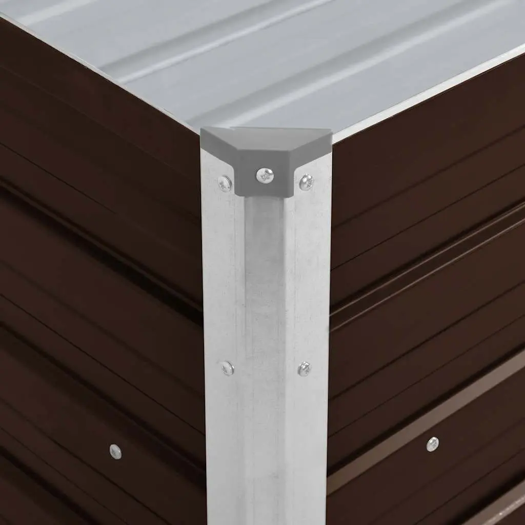 Garden Raised Bed Planter 100x40x45cm Outdoor Vegetable Flower Herb Brown Galvanised Steel