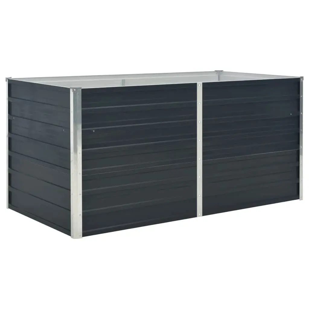 Raised Garden Bed Outdoor Planter Box 160x80x77 cm Anthracite Galvanised Steel