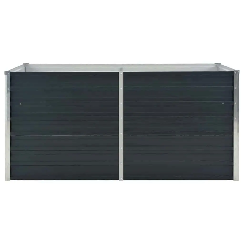 Raised Garden Bed Outdoor Planter Box 160x80x77 cm Anthracite Galvanised Steel