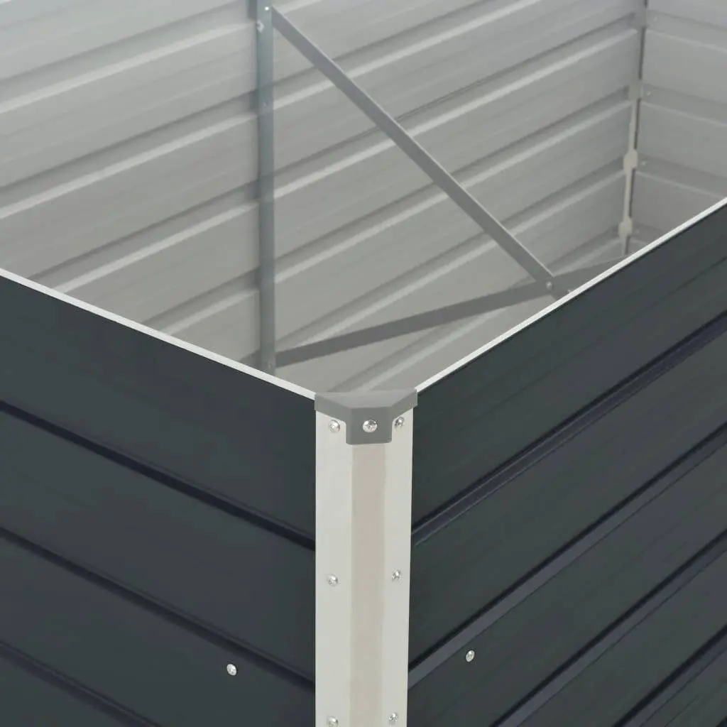 Raised Garden Bed Outdoor Planter Box 160x80x77 cm Anthracite Galvanised Steel