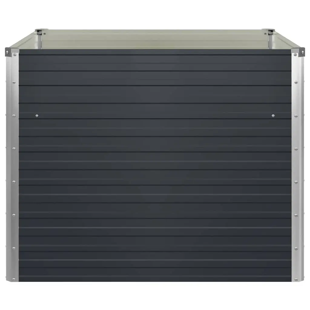 Raised Garden Bed Open Bottom 100 x 100 x 77 cm Anthracite Galvanised Steel